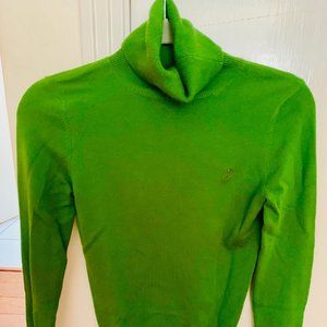 Vintage Cashmere look Turtleneck Top - Moss Green